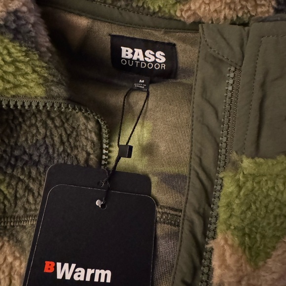 Bass Outdoor Women's Coastal Sherpa Zip-up Camo Jacket green Fleece Warm - Picture 5 of 7